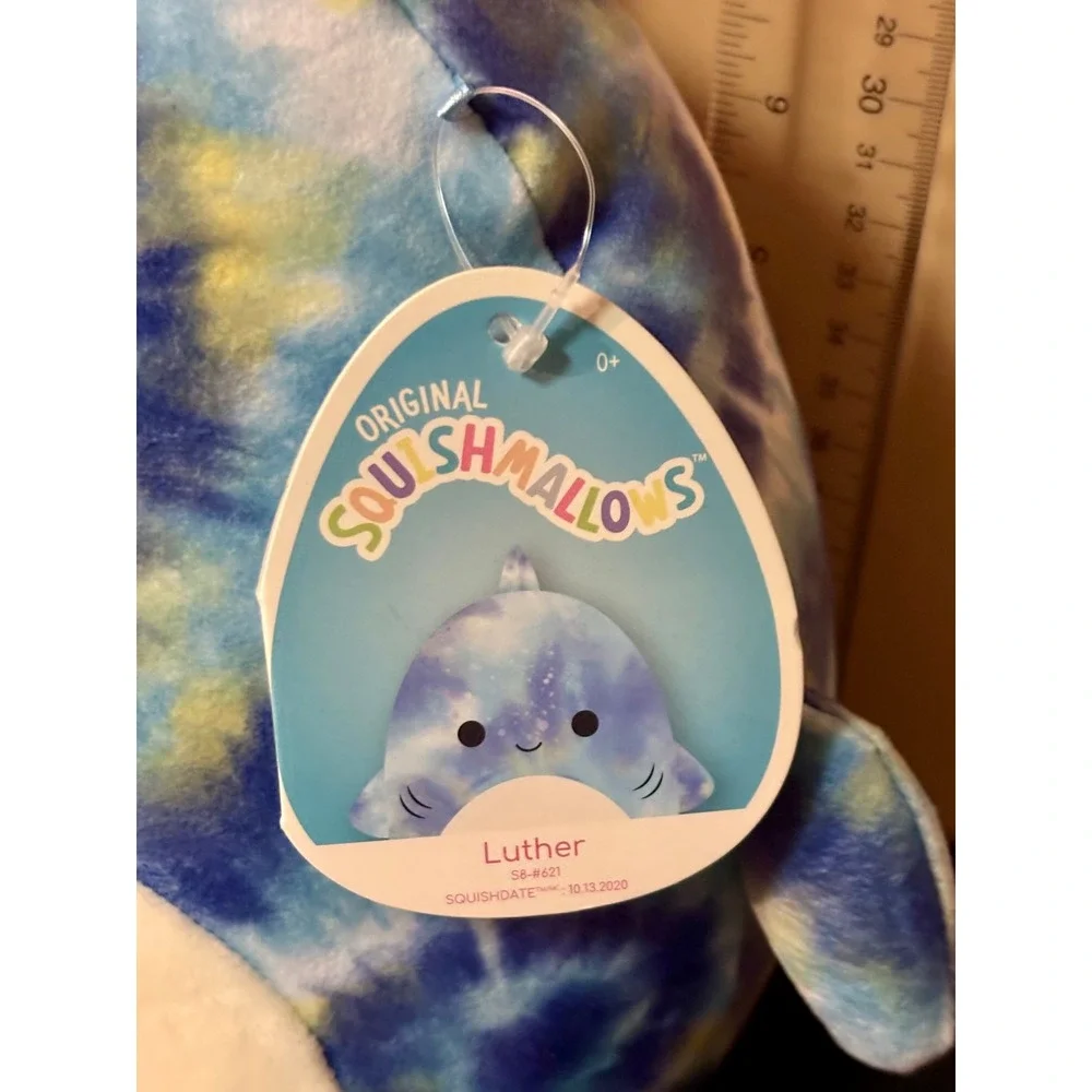 NWT Squishmallows Luther Blue Tie Dye Shark 8 Inch Plush Stuffed Animal S8-#621